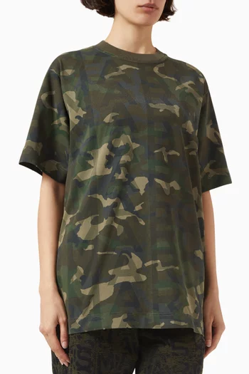 Camo Oversized T-shirt in Cotton