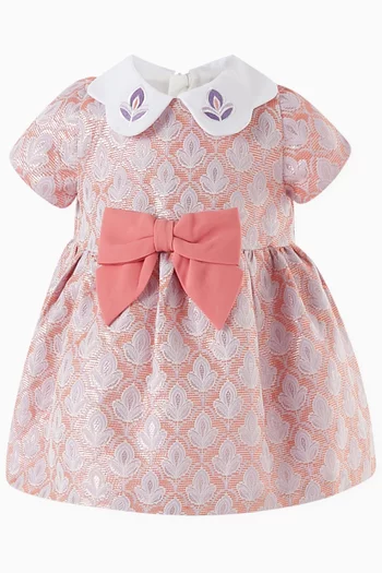 Scalloped Collar Bodice Dress & Bloomers in Jacquard