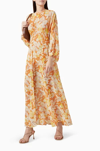 Oliana Maxi Dress in Silk Georgette