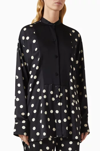 Oversized Polka-dot Shirt in Viscose
