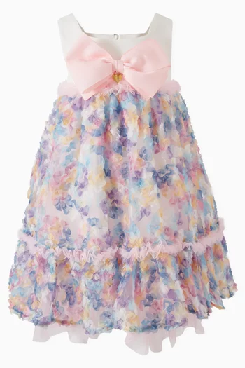 Donatella Floral-applique Dress in Tulle