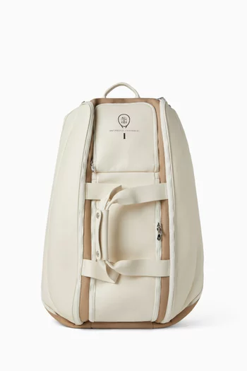 Tennis Logo Backpack in Leather & Nylon