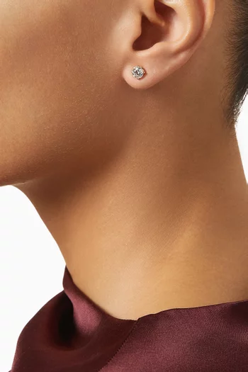 أقراط بتصميم مرصع بالماس ذهب أصفر عيار 18