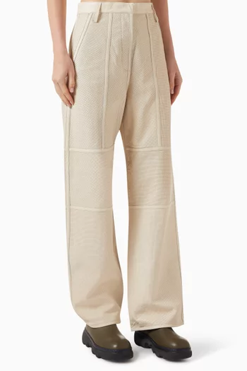 Julian Straight-leg Pants in Perforated Leather