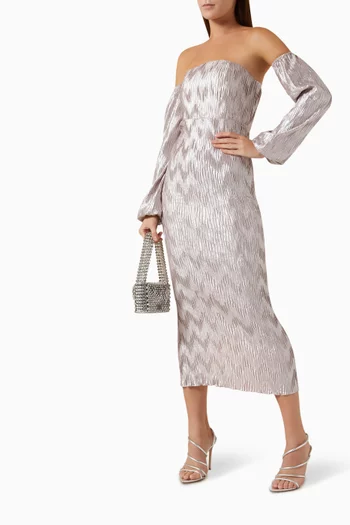 Affaire Detachable-sleeve Dress in Satin