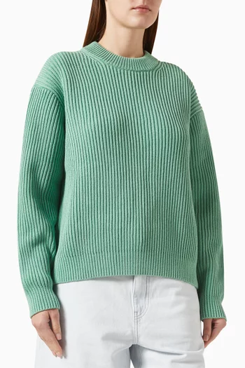 Ribbed Sweater in Cotton-knit