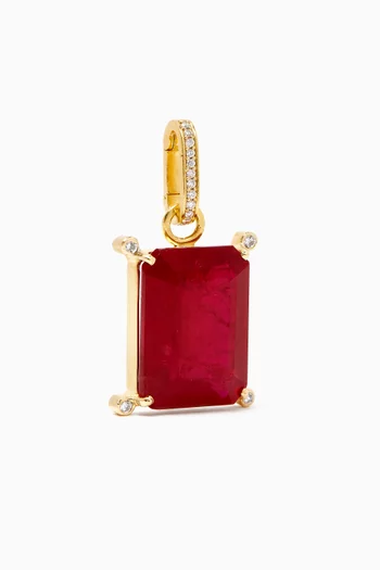Ruby & Diamond Charm in 18kt Gold
