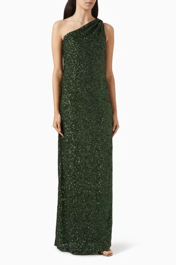 Sequin-embellished Maxi Dress in Tulle