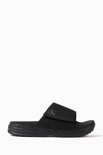 Chunky Slide Sandals in Recycled Polyester