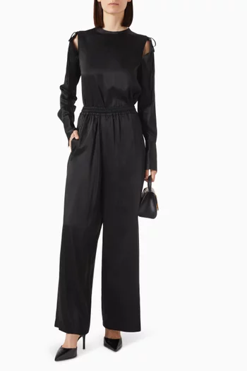 Wide-leg Pants in Satin