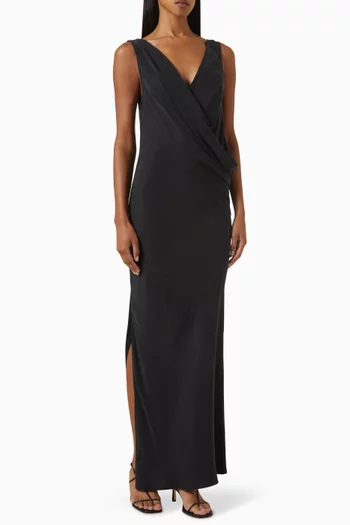 Layered Drape Maxi Dress in LENZING™ Lyocell-viscose