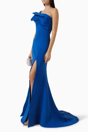 One-shoulder Mermaid Gown in Scuba