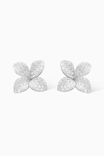 Petit Garden Diamond Earrings in 18kt White Gold