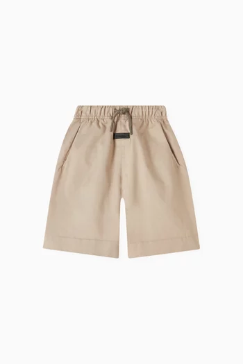Drawstring Lounge Shorts in Cotton-blend