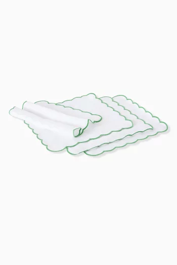 Scallop Napkin in Linen, Set f 4