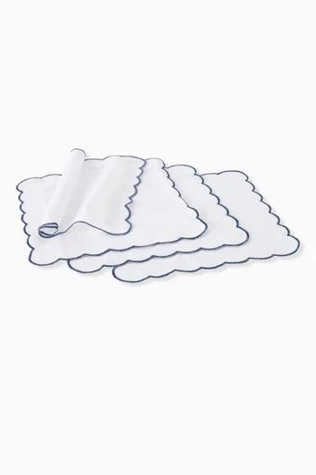 Scallop Napkin in Linen, Set of 4