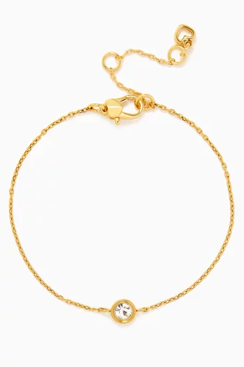 Set in Stone Solitaire Bracelet in Gold-tone Metal
