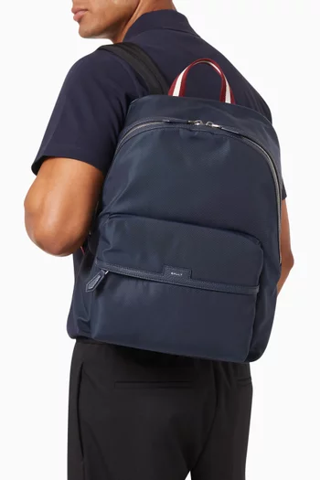Code Backpack in Nylon & Grained Leather