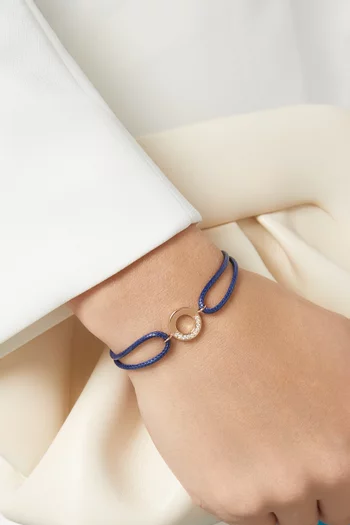 Full Moon Diamond Thread Bracelet in 18k Rose Gold