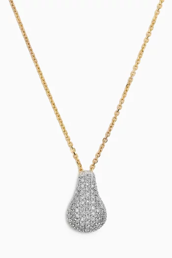Pavé Diamond Droplet Necklace in 14kt Gold