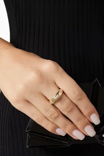 Diamond Cross Stitch Band Ring in 14kt Gold