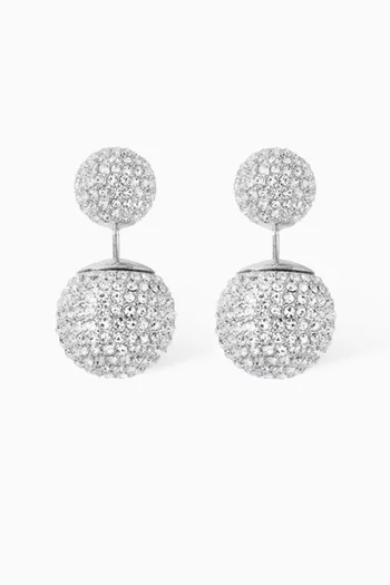 Double-sided Crystal Earrings in Sterling Silver