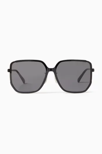 Oversized Square ‘C’ Logo Sunglasses in Metal
