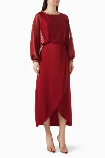 Fiora Embellished Dress in Silk
