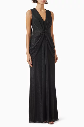 V-neck Draped Gown