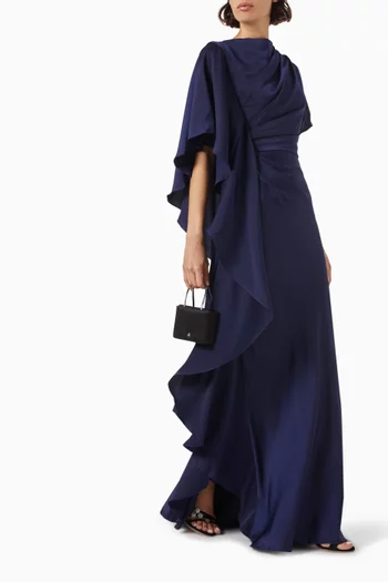 Asymmetric Draped Gown