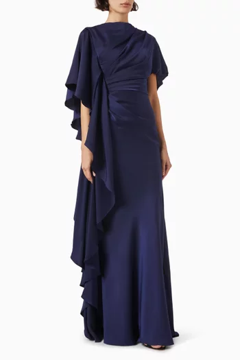Asymmetric Draped Gown
