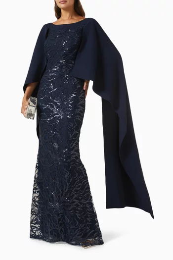 Sequin-embellished Gown in Lace