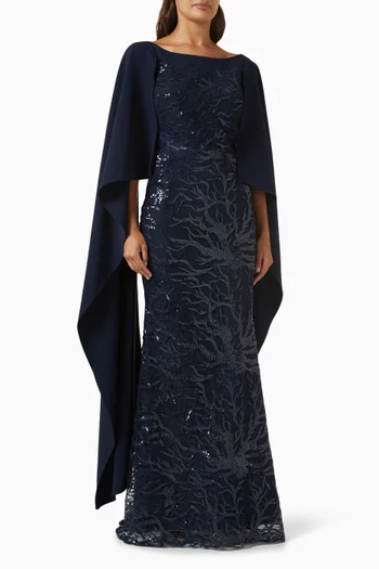 Sequin-embellished Gown in Lace