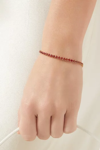 Fire Sapphire Tennis Bracelet in 18kt Yellow Gold