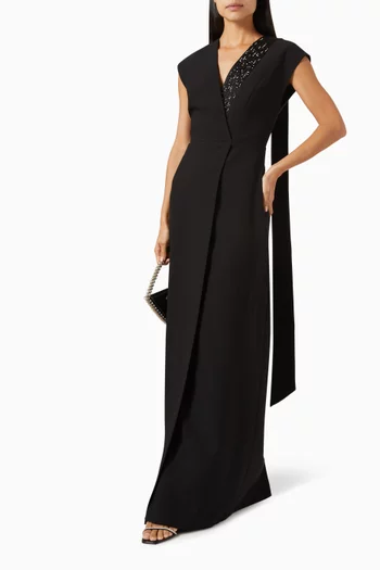 Embellished V-neck Dress
