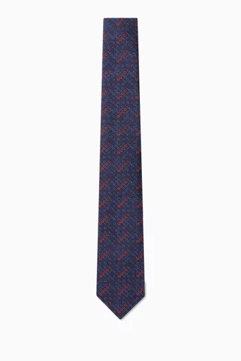 ربطة عنق بشعار الماركة حرير جاكار