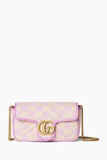 Super Mini Chevron-quilted Shoulder Bag in GG Canvas