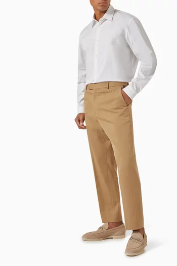 Web-striped Pants in Cotton