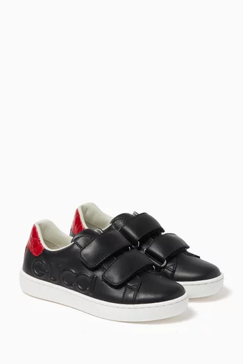 Kids black gucci trainers shop