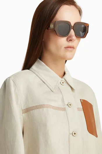 نظارة شمسية سكرين بإطار مربع أسيتات