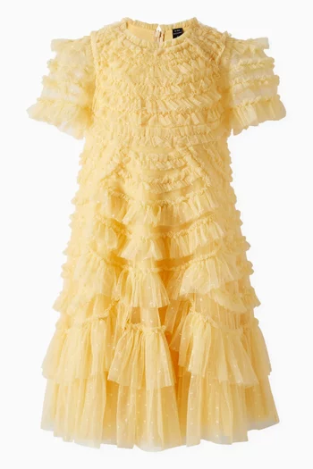 Marilla Ruffle Dress in Recycled Polyester