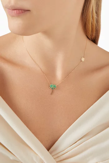 Realistic Palm Tree Necklace in 18kt Gold