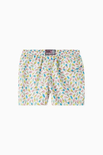 Graphic-print Swim Shorts