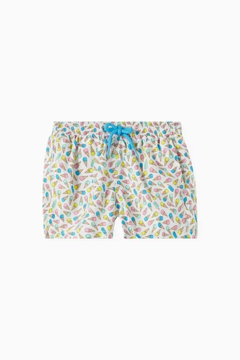 Graphic-print Swim Shorts