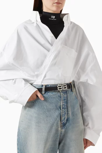 BB Hourglass Thin Belt in Leather