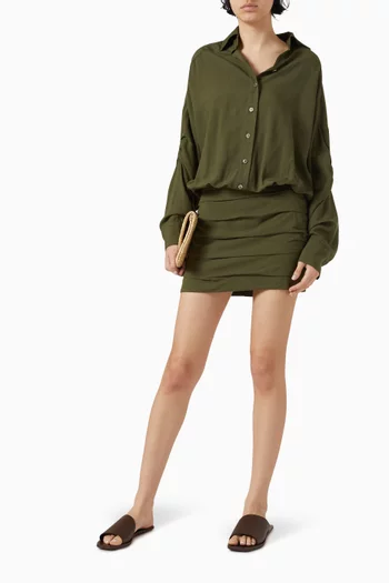 Vivie Mini Shirt Dress in Viscose-blend