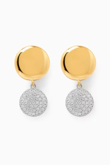 Circular Drop Earrings in 24kt Gold-plated Sterling Silver