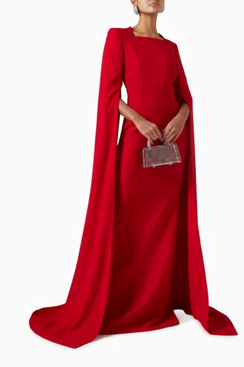 Cate Cape-sleeve Gown