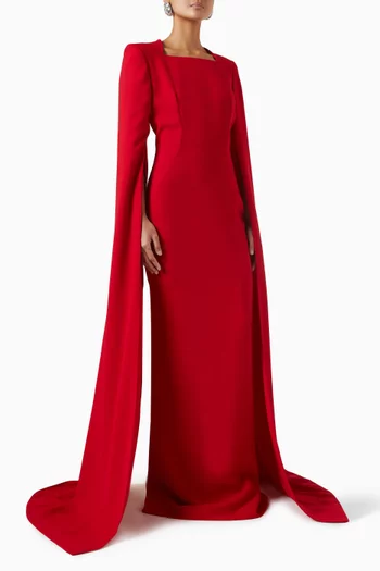Cate Cape-sleeve Gown