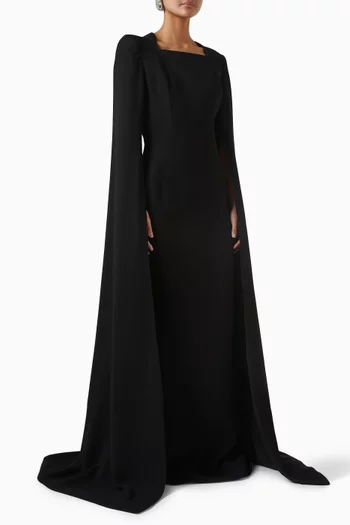 Cate Cape-sleeve Gown